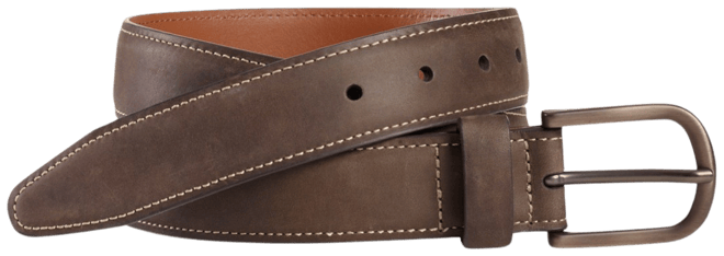 Men's Oiled Contrast Stitched Belt