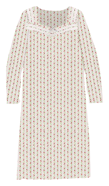 Women s Croft Barrow Long Sleeve Bow Nightgown