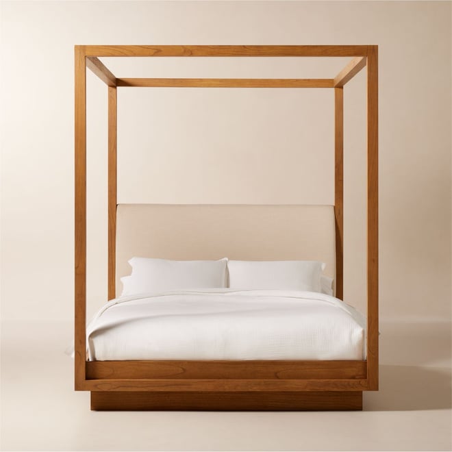 White canopy store bed frame