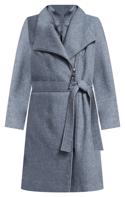 Calvin Klein Womens Wool Blend Belted Wrap Coat Created for Macys Macy s