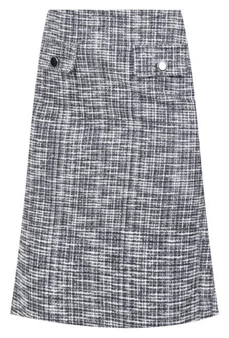 Petite Slim Tweed Double Knit Skirt