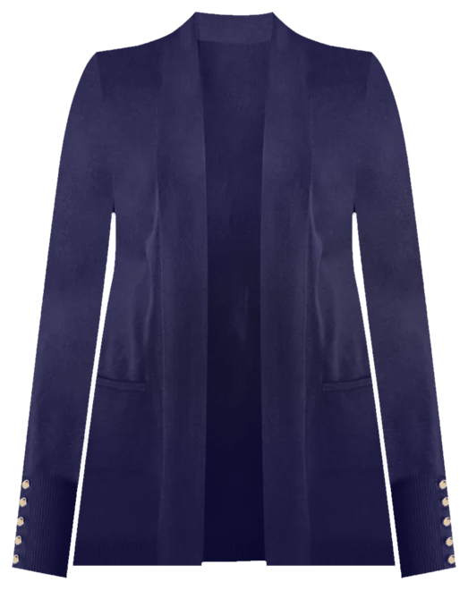 Petite Open-Front Button-Cuff Cardigan Sweater