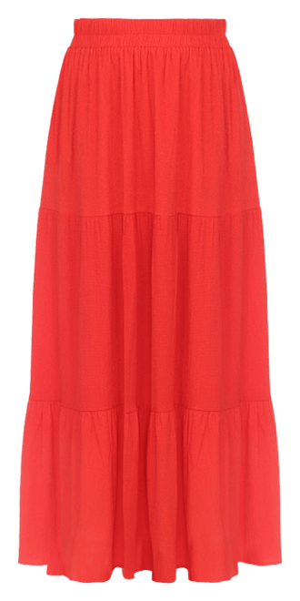 Pleated white tiered maxi skirt sales