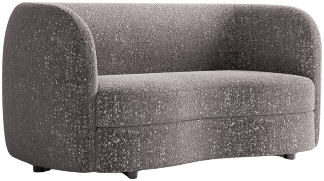 Isabella 63" Boucle Fabric Curved Loveseat