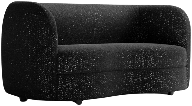 Isabella 63" Boucle Fabric Curved Loveseat