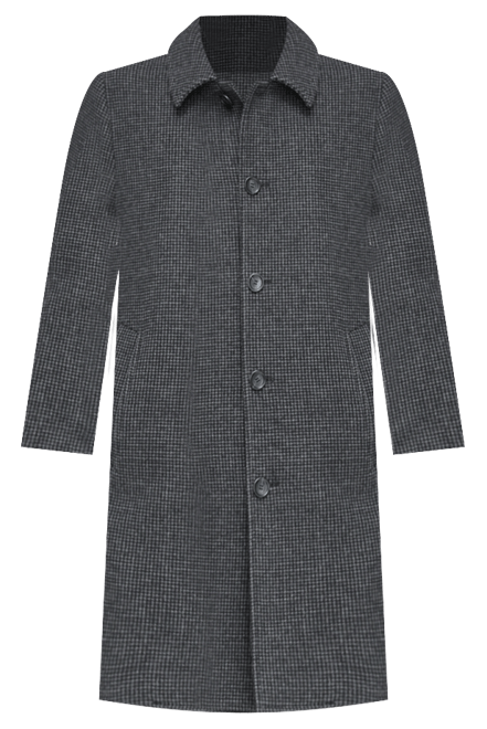 Men's Rennel Houndstooth Single-Breasted Topcoat