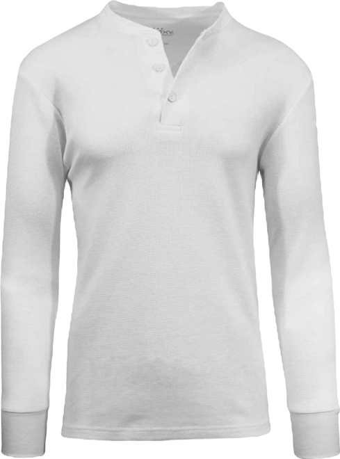 Men's Oversized Waffle-Knit Thermal Henley Shirt