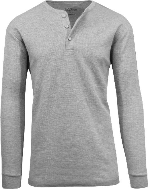 Men's Oversized Waffle-Knit Thermal Henley Shirt