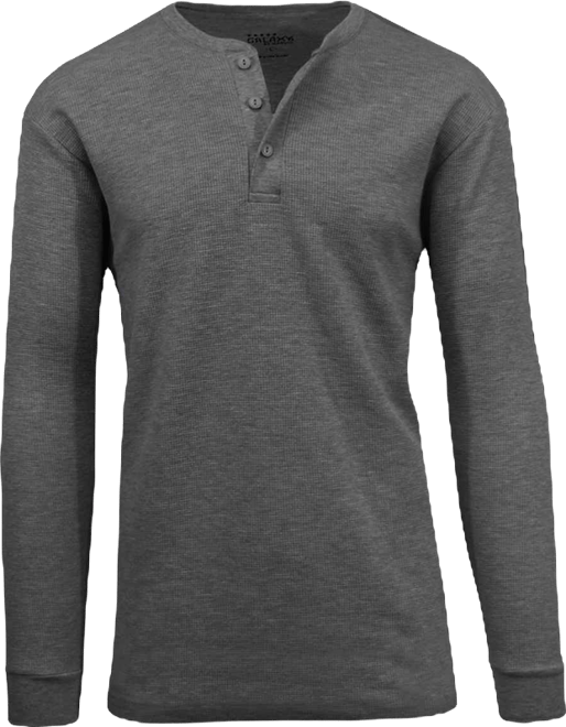 Men's Oversized Waffle-Knit Thermal Henley Shirt