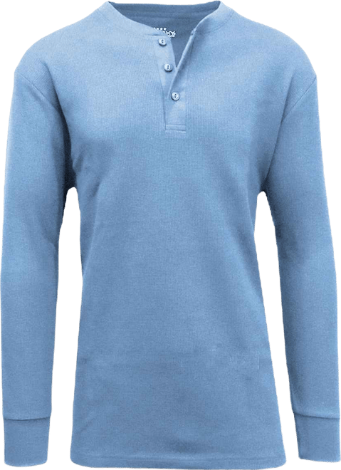 Men's Oversized Waffle-Knit Thermal Henley Shirt