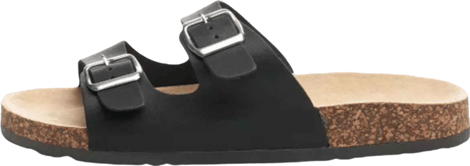 Mens Double Strap Casual Slides Flat Sandals
