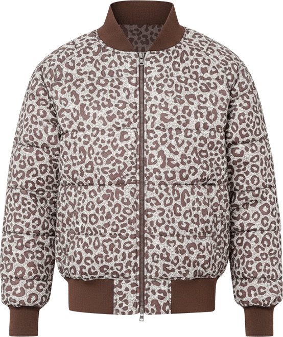 Mens Leopard Print Puffer Jacket