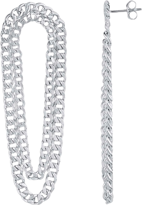 Double Row Chain Drop Earring