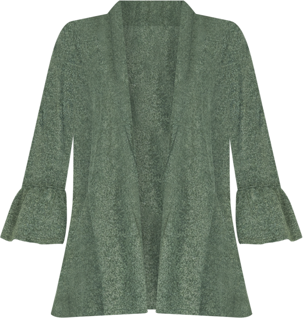 Women's Three Quarter Bell Sleeve Open Cardigan Jacket