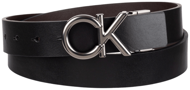 Calvin Klein Men\'s Monogram Buckle Reversible Leather Belt Macy\'s 