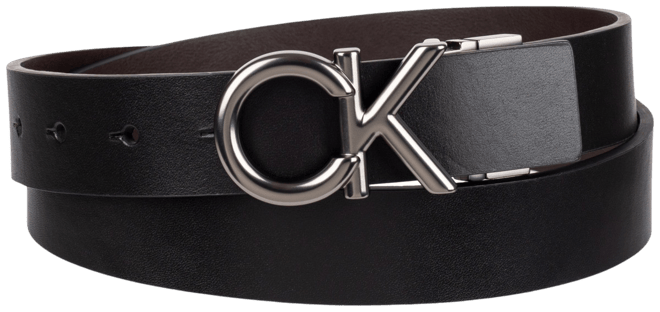 Men's Monogram Buckle Reversible Leather Belt
