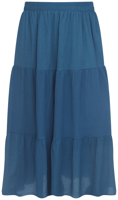 Plus Size Pleated Tiered Maxi Skirt