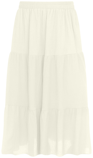 Plus Size Pleated Tiered Maxi Skirt