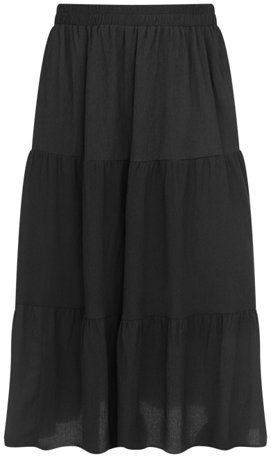 Plus Size Pleated Tiered Maxi Skirt