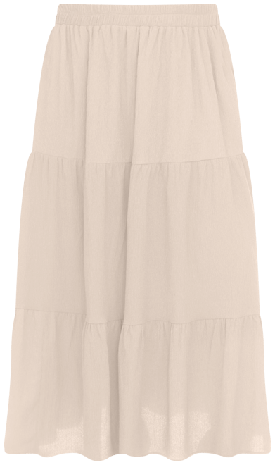 Plus Size Pleated Tiered Maxi Skirt