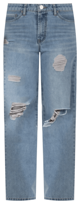 Indigo Rein Juniors' Cotton High-Rise Distress Skater Jeans - Macy's