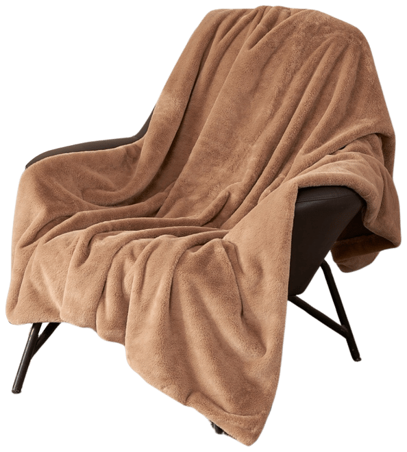 Solid Mink Faux Fur Throw, 50" x 70"