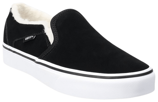 Vans suede slip shop ons with fur