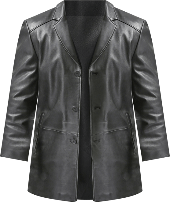 Men's Men Carter Three-Button Leather Car Coat