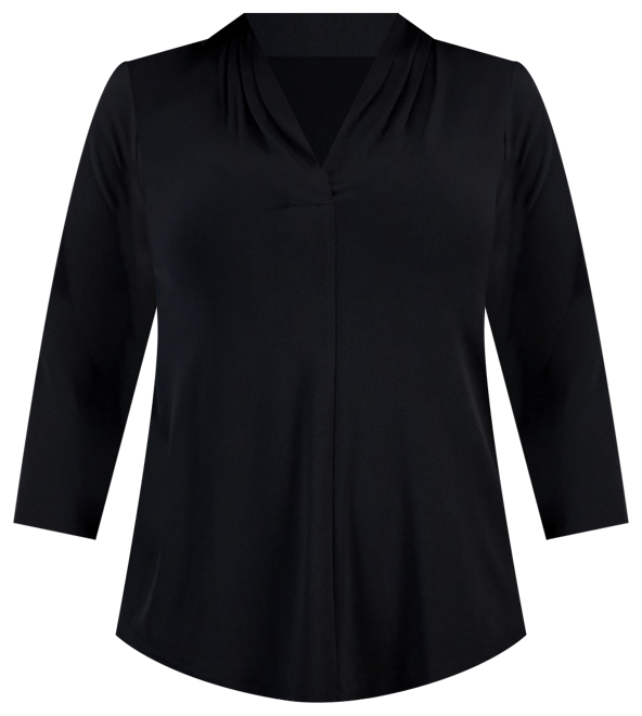 Plus Size Solid V-Neck 3/4-Sleeve Top, Exclusively at Macy's