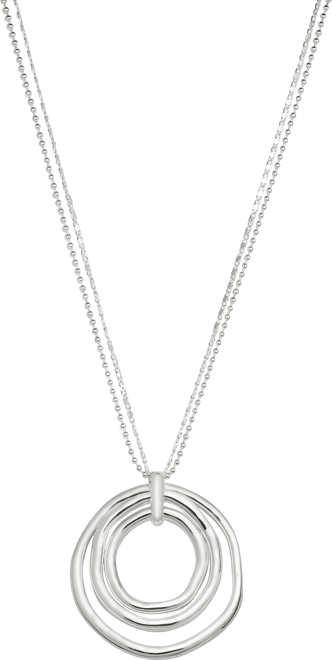 Silver-Tone Circle Pendant Necklace, 36"+ 3" extender, Created for Macy's