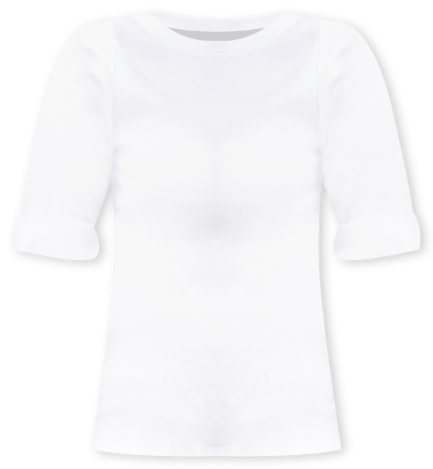 Women's Boat-Neck Elbow Sleeve Cotton Top, Exclusively at Macy's