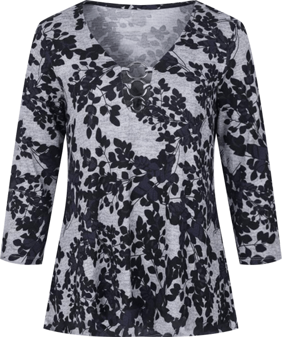 Petite 3/4 Sleeve 3-Ring Top