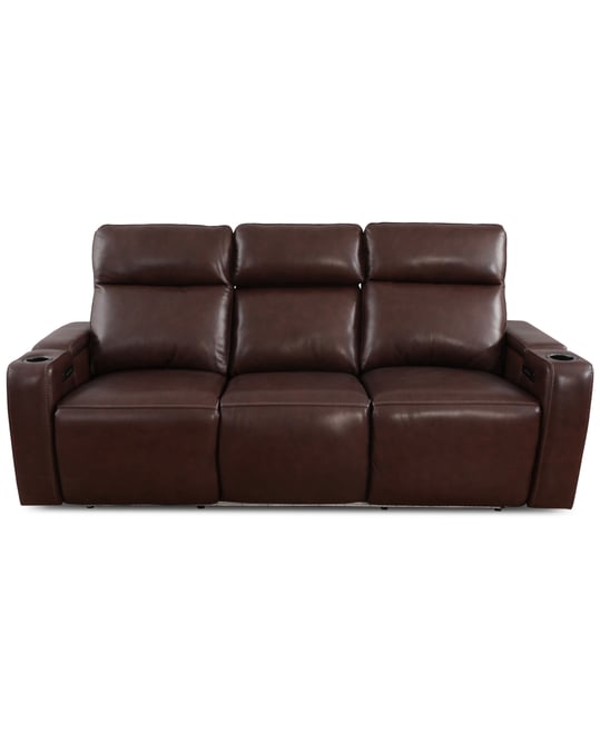 Greymel 84" Zero Gravity Leather Sofa with Power Headrests, Created for Macy's