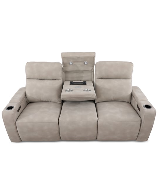 Greymel 84" Zero Gravity Fabric Sofa with Power Headrests, Created for Macy's