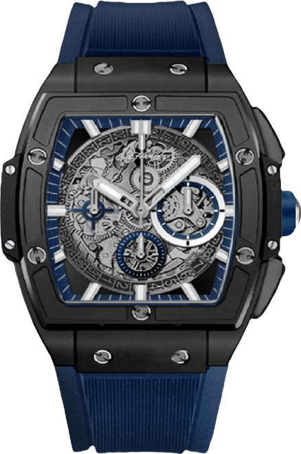 Men's Navy Textured Silicone Strap Watch 48mm