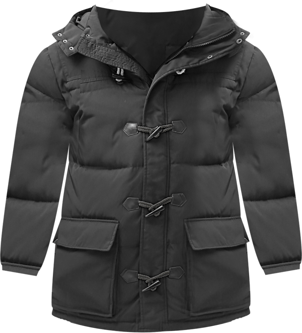 Men Hooded Toggle Down Parka Coat