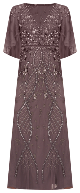 Adrianna Papell Women s Embellished Cape Sleeve Gown Macy s