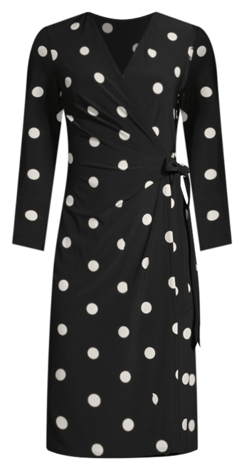 Women's Printed 3/4-Sleeve Wrap Dress