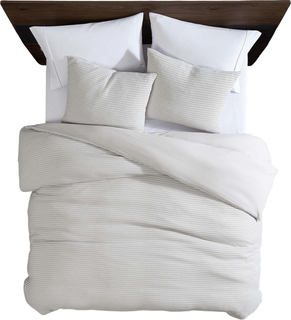 Solid Waffle 3 Piece Comforter Set, King