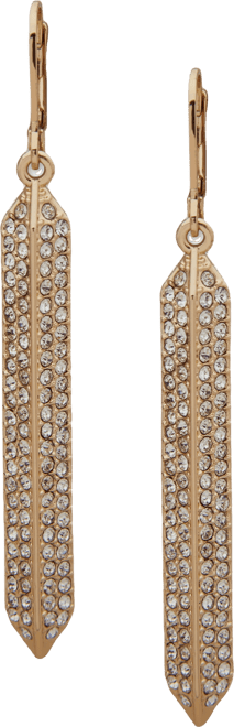 Paris Pave Bar Linear Drop Earrings
