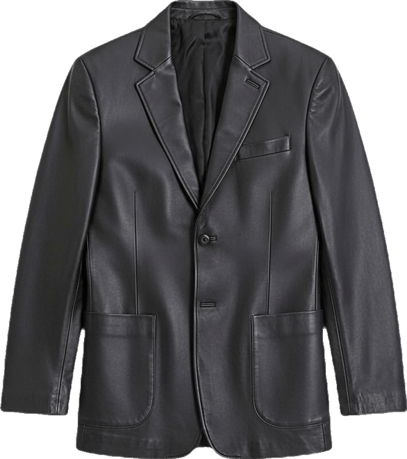 Men Kai Two-Button Leather Blazer