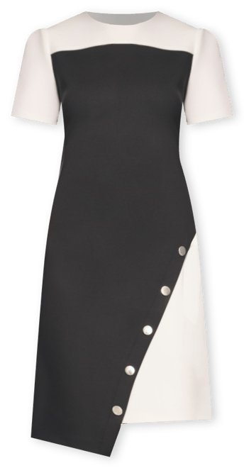 Women's Color-Blocked Asymmetric Dress