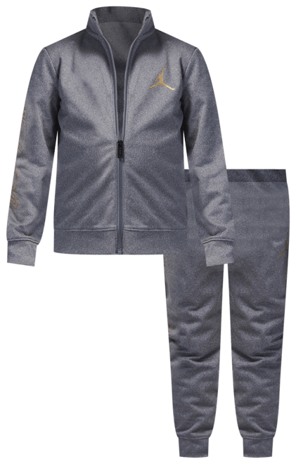 Conjunto de entrenamiento de tricot Jordan Take Flight Black and Gold Conjunto de entrenamiento para niños talla pequeña