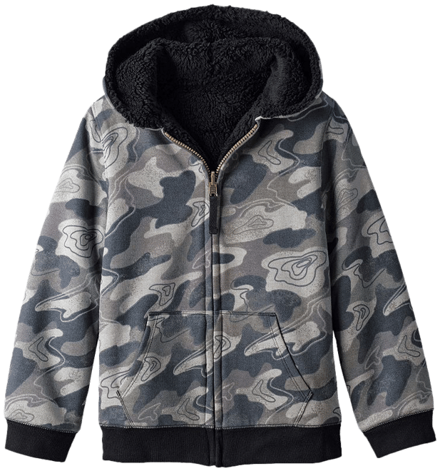 Kids Reversible Sherpa Fleece Hoodie