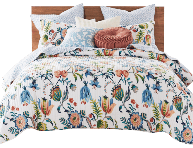 Eleni Vine Floral Reversible 3-Pc. Quilt Set, Full/Queen