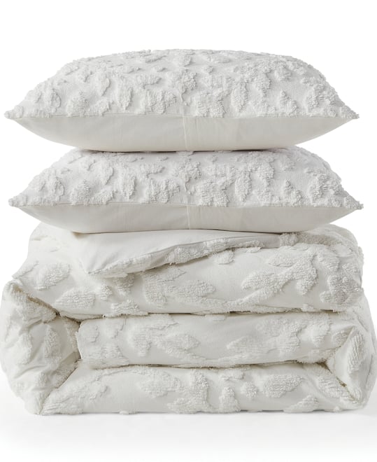 works Chenille Laurel 3-Pc Duvet Cover Set, King