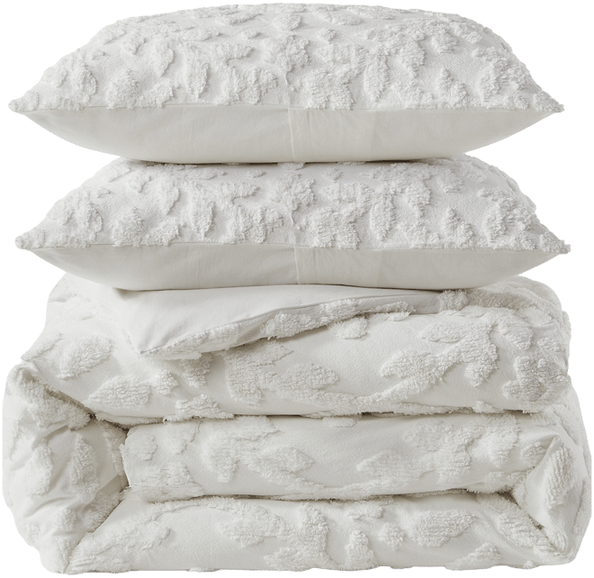 Chenille Laurel 3-Pc Duvet Cover Set, Full/Queen