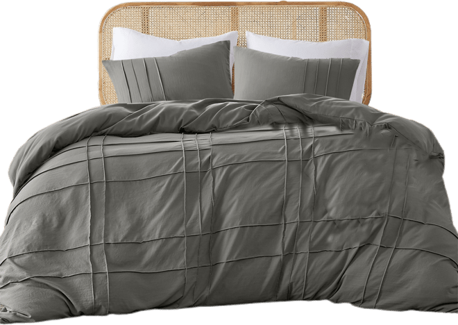 Porter Washed Pleated 3-Pc. Duvet Cover Set, Queen