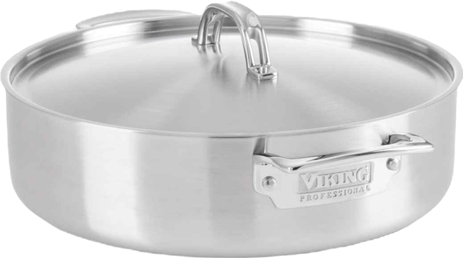 Professional 5-Ply Stainless Steel 6.4-Quart Casserole Pan