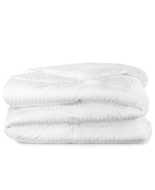 All Seasons 400 Thread Count Down Alternative Striped Luxury Oversized Duvet Insert, Queen